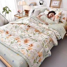 모던하고 심플한 홑이불 에어컨 얇은 이불 여름용 이불면 격자 무늬 담요 침대 편안한, 150X200CM