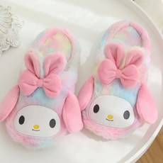 산리오 캐릭터 여성 실내 털 알록이 슬리퍼 실내화