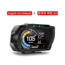 헤드업디스플레이 Vjoycar 2024 최신 대시 보드 헤드 업 OBD2 HUD 총 주행 거리 자동차 로고 터보 부스트 보안 경보 물 및 오일 온도 RPM, 3) V80-Korean, 3) V80-Korean