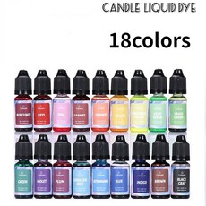 DIY 핸드 몰드 실리카 젤 컬러 에센스 향 캔들 대두 스 비누 안료 10ml 0.35 Oz 병 24, 18colors, 1개