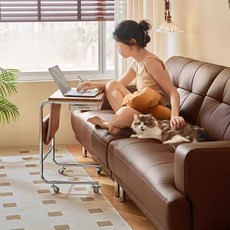 거실 테이블 브리튼 매거진 랙 베드 이동식 서재 사이드 쇼파 책상, 월넛-수납칸+가방 테이블 BG056-A