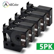 [해외] 5PK 1805435 DYMO 1805435 용 RHINO IND 비닐 라벨 DYMO RHINO 용 산업용 라벨 테이프 42 52 50 60 LABEL MAKER, 12mm