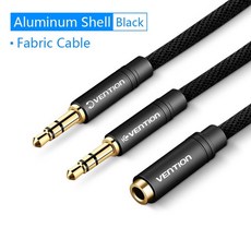 케이블 Vention Audio Splitter 헤드폰 어댑터 3.5mm AUX Cable for Computer 1 Female to 2 Male Mic Y 헤드셋 147, BBL, 0.6m