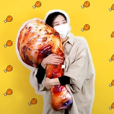 치킨 인형 닭다리 쿠션 90cm 바디필로우 베개, 혼합색상 - 치킨인형