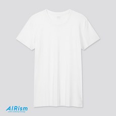 남성용 AIRism 메쉬 라운드 넥 티셔츠 (반소매) (편안한 속옷) 425388 UNIQLO