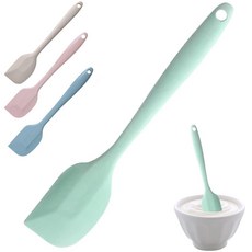 Littl 실리콘 주걱 21.1cm(8.3인치) 내열성 미니 고무 스크레이퍼 이음매 없는 디자인의 논스틱 병 주걱 잼 케이크 및 좁은 용기를 혼합하기 위한 작은 주방 기구, 초록색