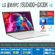 [무선마우스 증정] LG 울트라PC 15UD40Q-GX70K 15인치 노트북, 화이트, GX70K, 라이젠7, 512GB, 16GB, WIN10 Home