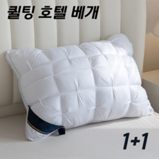 Chaeros 프리미엄 힐튼 호텔 퀼팅 다운 베개 기절 숙면, 2개, 화이트