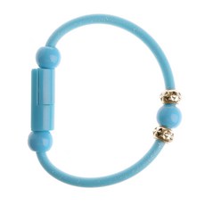 Short Roud Bead Bracelet USB Type C Data Sync Charging Cable For Android Phone, 파란색, 1개