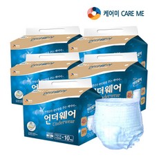 케어미 남녀공용 언더웨어 성인기저귀 대형, 10매입, 5개