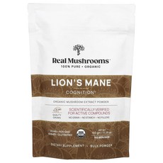 Real Mushrooms 노루궁뎅이버섯 유기농 버섯 추출물 분말 150g(5.29oz), Real Mushrooms 노루궁뎅이버..., 1개