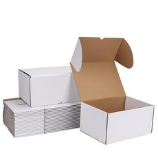 ZBEIVAN 12x8x6 흰색 배송 상자 15개 세트 골판지 우편 상자 소규모 사업체 우편 선물 포장용, 화이트, 10x7x5