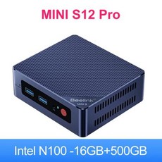 미니 PC 컴퓨터 소형 데스크탑 Beelink 게임 VS GK J4125 T8 프로 S12 Win1, 없음, 19.N100 16G500G - 미국