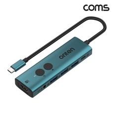 Coms FW098 4K C타입 HDMI 멀티허브 3.5mm오디오단자 USB3.0 3포트 PD3.0 100W 음소거기능, 1개