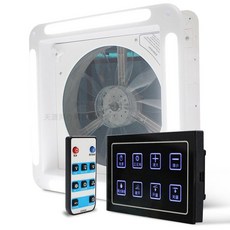 캠핑카 환기창 덕트 리모콘 세트 루프 차량용 배기팬 통풍구, 12V+LCD리모컨, 1개