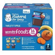 거버 이유식 내추럴 포 베이비 버라이어티팩 5가지맛 원더 Gerber 2nd Foods Natural for Baby, -, 1개