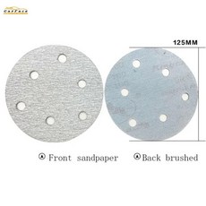 라운드 샌딩 페이퍼 5 인치 125mm 6 홀 샌딩 디스크 80400 자동차 연마용 후크 및 루프 연마 샌딩 기계 50 개, 120 grit_100 pcs A BOX, 120 grit+100 pcs A BOX