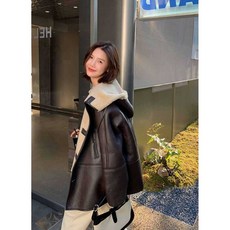 양가죽무스탕 메리노 후드모피 재킷 가죽 램모피 하프 시어링 양가죽 리얼 천연 두껍고