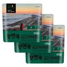이지밥 핫앤쿡 쇠고기미역국밥 비화식 발열도시락 전투식량 비상식량 등산도시락, 100g, 3개