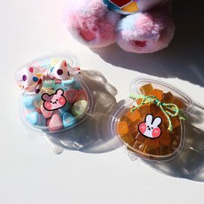 웰베이킹 복주머니 투명 케이스 / 디저트 답례품 명절 생일 선물 포장, 100개