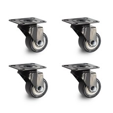 셀비트 소형 흑색 우레탄 바퀴 2인치 (5.08cm) 회전형, 8개