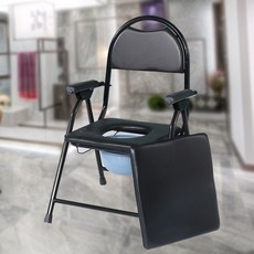 접이식 임산부용 좌욕의자 화장실의자 좌훈의자 양변기 구멍뚫린 이동식 가정용 노인, 12.Type B 스틸의자+검정버킷+보드, 1개