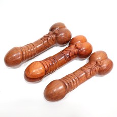핑핑이샵 천연 백산지 나무 남근 모양 풍수 인테리어 장식 소품 오제전 엽전장식 포함 벨벳복주머니