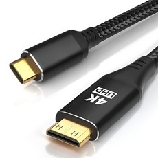 USB C - 미니 HDMI 케이블 고속 4K 코드 4K@30/2K@60Hz/1080P 나일론 타입 단방향 코드 휴대용 모니터 스팀 데크 ROG 앨리 노트북 맥북 아이, 6FT, 1개