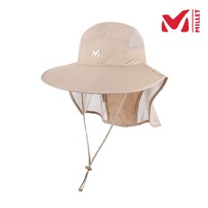 밀레 MILLET 남여공용 경량 및 메쉬 소재를 사용한 통풍까지 챙 까지 넓어서 좋은 차양막 일체형 플립 햇 모자, BEIGE(30)