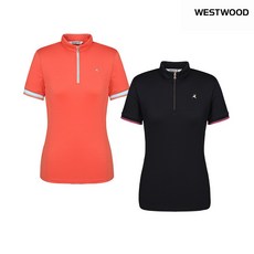 웨스트우드 여성 주름지 솔리드 집업 티셔츠_WJ2WCTS364