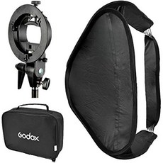 고독스 조명기 GODOX 80cm S 형 브래킷이 있는 소프트박스 Bowens S 홀더 접이식 미니 크기 8080 cm 플래시 카메라 104472, 1개