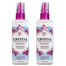 크리스탈 바디 데오드란트 스프레이 무향, 118ml, 2개