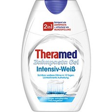 Alkmene 미백치약 천연 불소 입냄새 명품 독일 배송Theramed 2 in 1 인텐시브 화이트 치약 3개 x 75m팩-76922, 01.1, 단일옵션