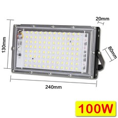 LED 투광 조명 IP65 방수 AC 220V 야외 반사판 가로등 벽 50W 100W 150W, 1PC, Warm White 2700-3500K, 1개