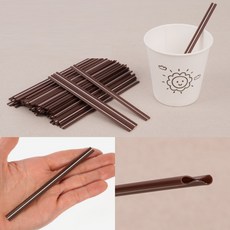 카페 일회용 플라스틱 납작 커피 스틱 핫초코 믹스 빨대 1000개입, 1개