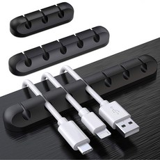 선 정리 홀더 고정 소품 용품 USB 충전 PC 사무실 책상 컴퓨터 케이블 이어폰, 5홀