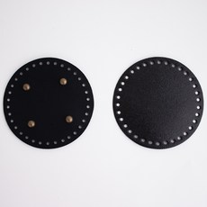 yarna 가죽 가방 바닥 원형 12cm 세트 소꼬발, 블랙, 1세트