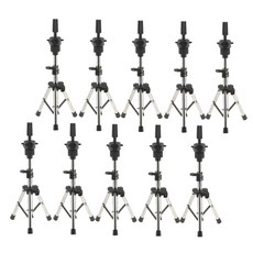 Royalways 10Pcs 마네킹 훈련 헤드 삼각대 홀더 마네킹 헤드 랙 훈련, 11.42-18.50 인치, 금속, 검정