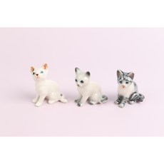 [동물도자기] 아기 고양이, 흰색 오드아이