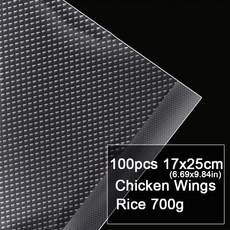 100개 수비드 식품 진공기 가방 주방 봉투 비닐 보관 BPA-무료 진공 포장 도구, 100pieces 17x25cm, 100pieces 17x25cm
