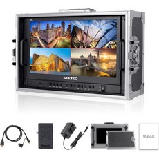 SEETEC 15.6인치 프로덕션 모니터 ATEM156-CO 4K HDMI 출력 입력 쿼드 스플릿 디스플레이 1920 x 1080 풀 HD 라이브 스트리밍 휴대용 방송 방향 비, 1개