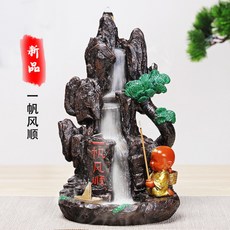 향받침 폭포형 인센스 홀더 향꽂이 향초폭포 세라믹 도자기 20cm 향콘, X + 1개