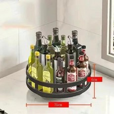 정리함 다층 탄소강 조미료 거치대 보관 트레이 주방용 향신료 선, 4.Round 1tier, 1개