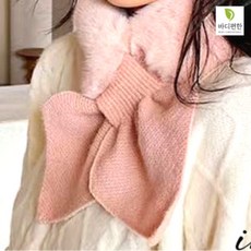 바디편한 쁘띠 숏 니트 퍼 머플러 목도리