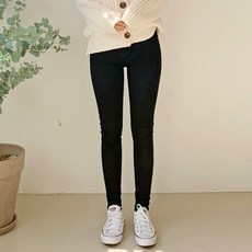 올시즌 여성 기모 스키니진 청바지 스판 블랙 716