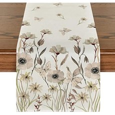 꽃 린넨 테이블 러너 추수감사절 웨딩 장식 주방 파티 커피, J.60X33cm 23x13inch, 1개