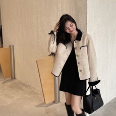ANYOU 여성 트위드 자켓 하객룩 정장 기질 트위드자켓