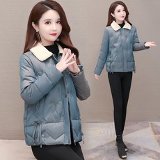 POLO 넥 웰론 코트 여성 겨울 경량 보온 숏 다운 패딩