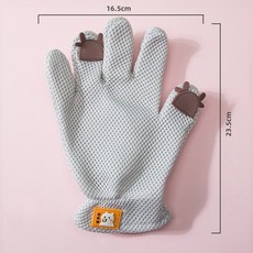 실리콘 마사지 애완 동물 세척 장갑 고양이 털 제거 개 목욕, grey left hand, 1개