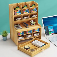 데스크 책상 수납함 정리함 다꾸용품 보관 데스크테리어, DIY 데스크 멀티 수납함, 일반형(우드컬러)